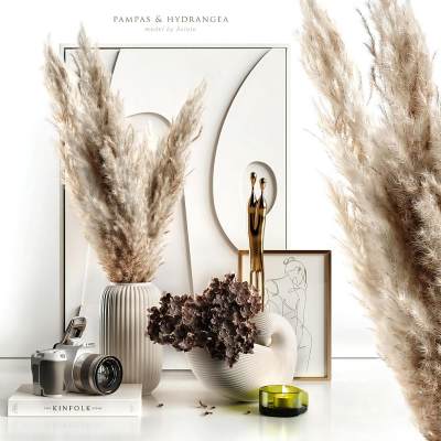 现代相机花瓶干花摆件